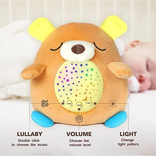 Baby Sleep Smoothers - Night Light for Kids com 7 luzes coloridas e 5 canções de ninar - brinquedo de ajuda para dormir para