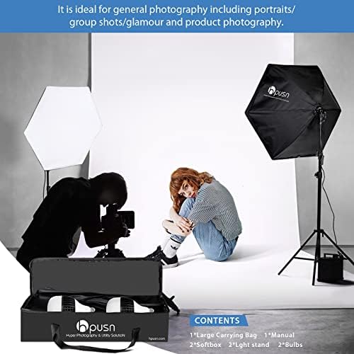 Kit de iluminação fotográfico de fotografia hpusn Softbox 30 x30 Sistema de iluminação contínua profissional Equipamento