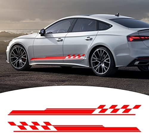Bilisin Car Sports Sports Racing Stripe Graphics Adrether Cars Adesivos de vinil para Mustang Body Decals Red