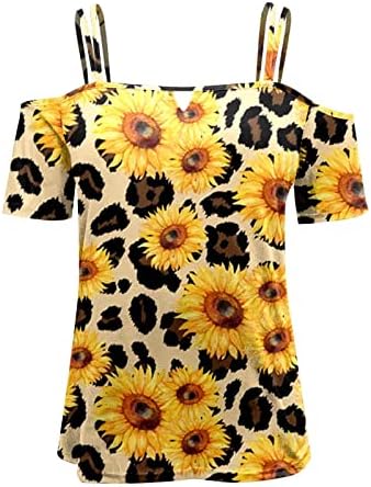 Camisa de meninas do ombro deslize com manga curta de algodão gráfico de girassol em flor básica Brash Bunch Top Tee