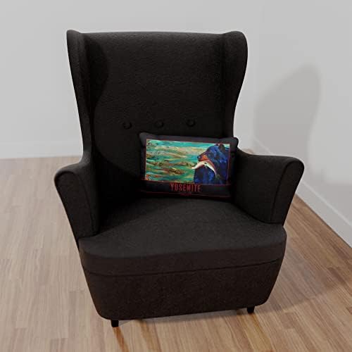Yosemite Upstream Bounty Canvas Jogue travesseiro para sofá ou sofá em casa e escritório da pintura a óleo do artista Kari Lehr 13 x
