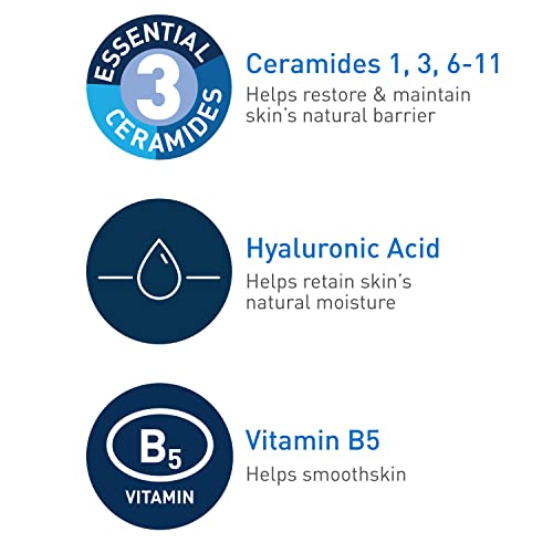 Soro de ácido hialurônico Ceraveve para face com vitamina B5 e ceramidas | Soro de face hidratante para pele seca |