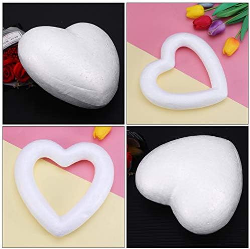 Excelt 6pcs modelagem forma de espuma de espuma branca em branco Coração Hollow Poliestireno Ornamento Diy Craft Toy Flor