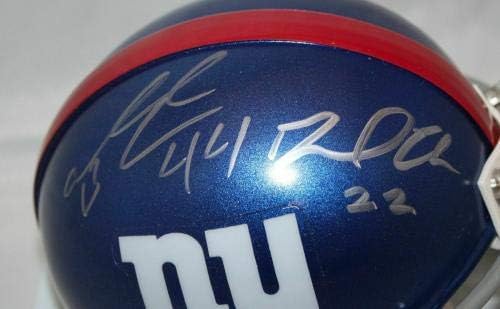 David Wilson Ahmad Bradshaw autografou o New York Giants Mini capacete