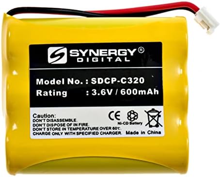 Synergy Digital Cordless Phone Battery, compatível com AT & T-LUCENT 3301 Morcelless Phone Battery Pack Inclui: 2 x baterias
