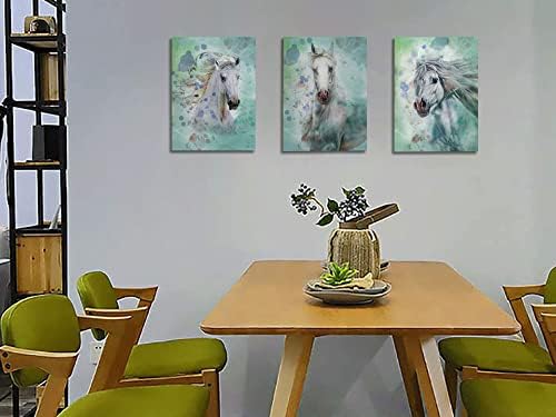 Arjun Horse Pictures Decoração de parede Tela Cavalos brancos Arte da parede Pintura aquarela Modern Animal Artwork, 12