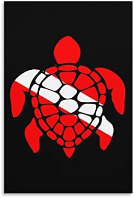 Bandeira de tartaruga marinha Pintura impressa Arte da parede Arte moderna Arte de arte vertical Picture para decoração