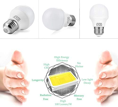 Lâmpada LED A15, lâmpadas LED de 4W G45 3000k branco macio, base média, luzes LED brilhantes de 400lm, lâmpadas LED