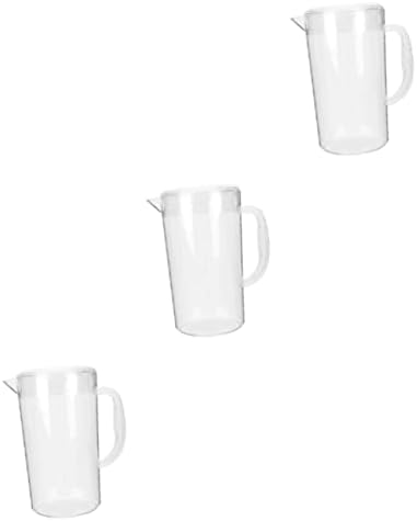 Cabilock 3pcs Transparente Garrafa de água fria Brew Brew Tea Chá Chaleira Clear Chalte de Vidro Kettle Kettle Bebida