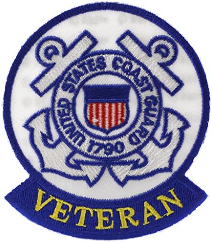 EE, Inc. Veterano da Guarda Costeira dos EUA Patch Gifts Military Patches for Jackets Hats Colets, multicolorido, pequeno