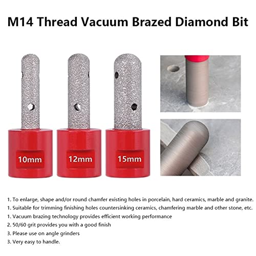 Bit de moagem de diamantes M14 Thread Bavald Ball Narizing Bit para ladrilho Concreto de mármore 6/8/10/200/15/20/25mm