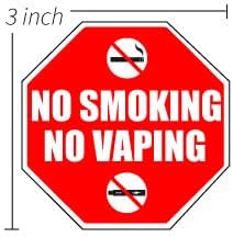 Sinal de não fumar | Sem adesivo de vaping | Pequenos decalques de vinil para negócios ou escritório de veículos de