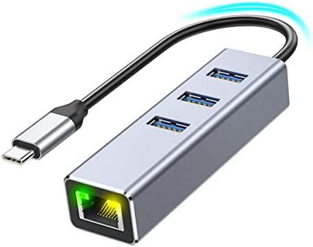 Adaptador USB C para Ethernet, adaptador Ethernet do tipo C para Gigabit, Thunderbolt 3 a 1000Mbps RJ45 Adaptador de rede compatível