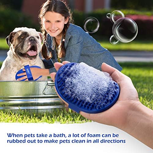 Escova de banho de cachorro, pincel de shampoo de massagem de borracha ropo, usada para cuidar de animais de estimação, removendo