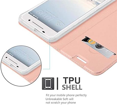 Caso Cadorabo Book Compatível com HTC One A9 em Gold Rosé Classy - Com fechamento magnético, função de suporte e