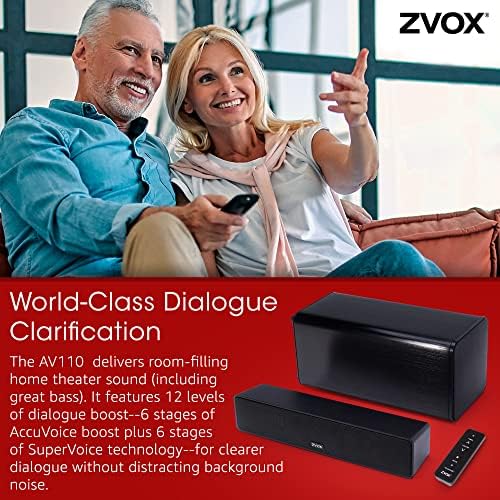ZVOX Accuvoice Av110 Presidente de TV, diálogo Clarificando o sistema de teatro de home theater com tecnologia auditiva patenteada,