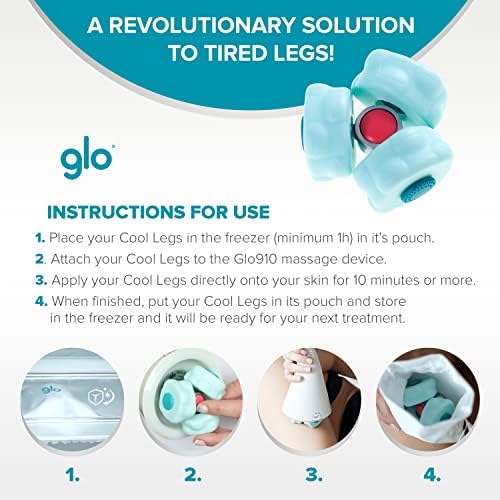 GLO910+ Máquina de massagem anti -celulite com 4 cabeças de massagem e pacote de pernas frias | Ferramenta final para tonificar pernas,