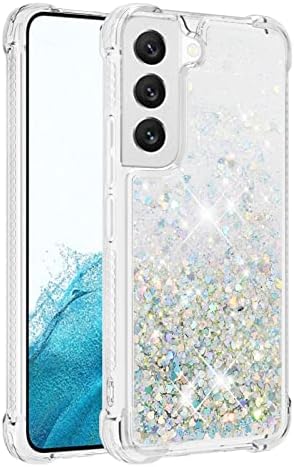 Capa de capa de telefone Compatível com capa de glitter com Samsung Galaxy S22 Plus Caso Compatível com Mulheres meninas