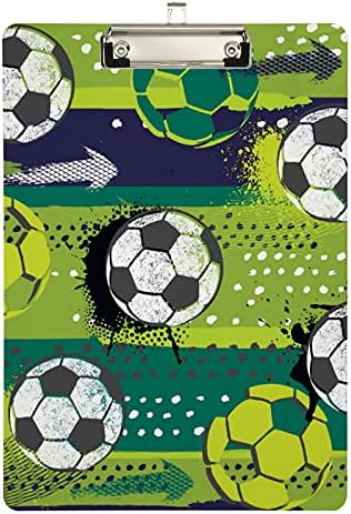 Plástico Plástico de Bola de Futebol 9 X12.5 CLIPBOARES ACRYLICS COM PLIPAS DE LETRA DE LETRA DE LETRA DE BOW PROFFIE