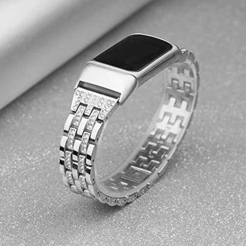 Mtozon Bling Bands Compatível com Fitbit Charge 5, pulseira de metal pulseira luxuosa de substituição de strass para mulheres, ouro