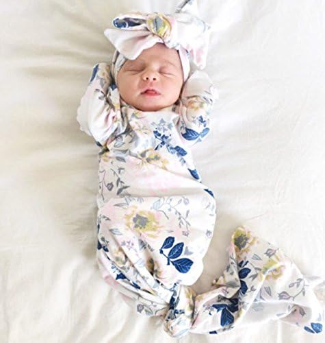 Recém-nascido menino menino floral cobertor vestível com vestido de cabeça Vindo para casa Presente Bagado de dormir seguro