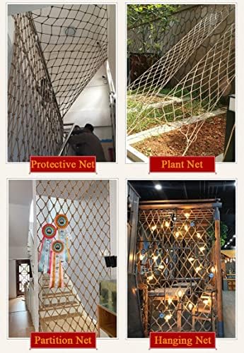 Segurança Rede de gato de pet-out-pede de queda para crianças, rede de corda de cânhamo de decoração, rede de proteção da varanda da