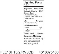 Iluminação GE 63253 Revelar CFL espiral de 13 watts de 800 lúmen lâmpada em espiral T3 com base média, 1 pacote