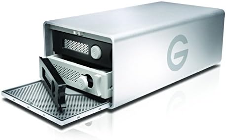 G-Technology 20TB G-IRD com Thunderbolt 3, USB-C e HDMI, sistema de armazenamento de acionamento duplo removível, Silver-0G05763-1