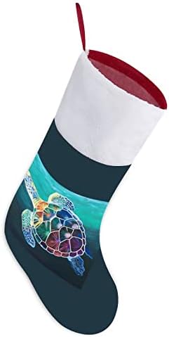 Pintura de tartaruga -mar de Natal meias de meia pendurada para a decoração da casa de férias da árvore de Natal