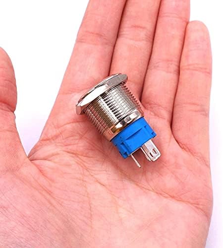 Interruptor de LED azul de 12v 19mm 19mm 1No 1NC 3/4 Tipo de trava de montagem Tipo de aço inoxidável de aço inoxidável interruptor