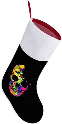 Crânio colorido quebrado personalizado meias de Natal Fareira de Natal Festa pendurada Decorações penduradas