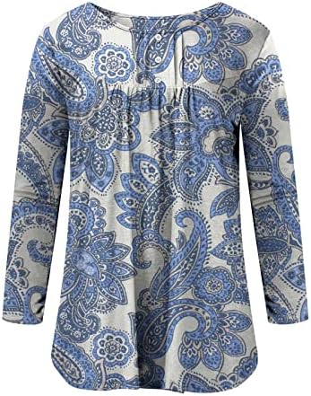 Henley V Neck Button Up Tunic Tops LOW LONCE MANAGEM LONGA T-SHISTS CASUAL SPRING Fashion Pullover Bloups básico