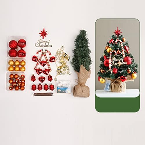 Fifor 15,7 /40cm Mini árvore de Natal, árvore de pinheiros de Natal de mesa pequena artificial com luzes de cordas e