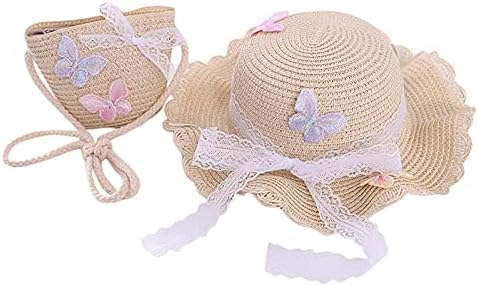 Capinho da praia do verão Bowknot para criança infantil garotas de palha de sol ampla BRIM Viagem Beanie Cap Hat Straw Hat Straw