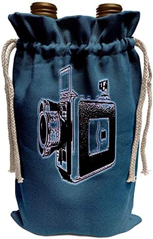 Coleção de câmera vintage 3drose kike calvo - imagem de uma câmera de vídeo super 8 vintage em fundo azul - bolsa de vinho