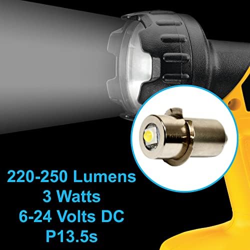 Lâmpadas LED de atualização de alto brilho HQRP 2 pacote compatíveis com Dewalt: DW908 / DW919 / DW906 / DW918 / DW904