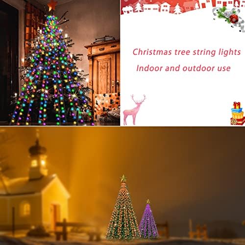 Luzes da árvore de Natal, 6,6 pés x 10 fios 18 Luzes de Natal de Alteração de Cores Modos 8 Modos, Luzes de fadas coloridas à prova d'am