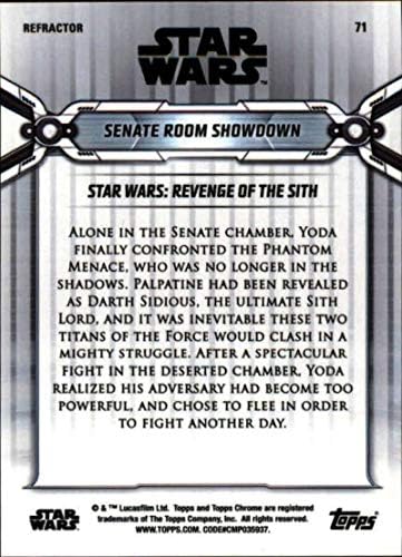 2019 Topps Chrome Star Wars Legacy Refractor 71 Yoda/Darth Sidious Senate Room Showdown
