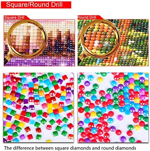 5D Kits de pintura de diamante, arte de diamante para adultos para crianças iniciantes, DIY Round/Square Grill Full