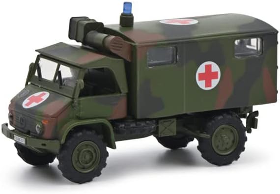 Para Schuco para Unimog S404 Ambulância Militar 1/87 Modelo pré-construído do tanque Diecast