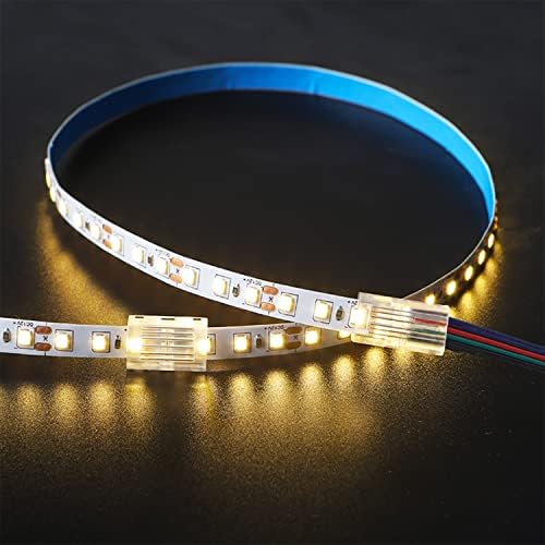 Hokimder 20 pacote de 6 pinos RGB conectores de tira de luz LED, 12 mm de iluminação de faixa de faixa leve à prova