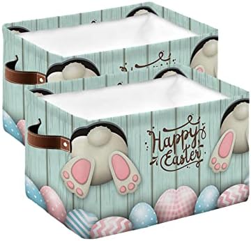 Cesto de armazenamento ovos de páscoa caixas de armazenamento de armazenamento decorativo engraçado coelhinho de madeira