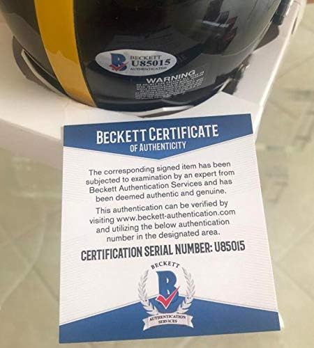 James Connor Pittsburgh Steelers 30 Mini capacete assinado Beckett U85015