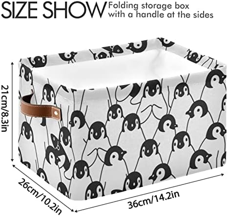 Penguin Great Storage Basket Bursery Bins Roupas dobráveis ​​Roupa de roupa com alças para casa Brinquedos de armário de quarto de