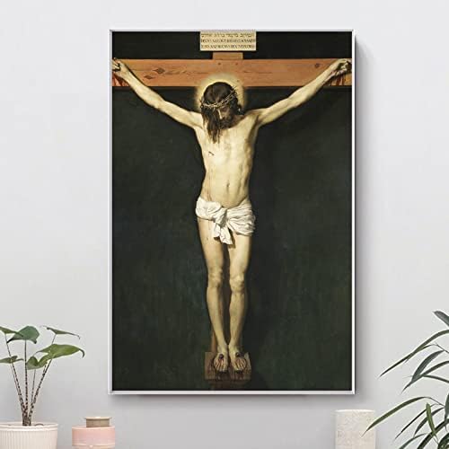 Kway Cristo crucificado por Diego Velazquez - Pintura de Jesus na cruz - Arte da parede de lona sem moldura Jesus
