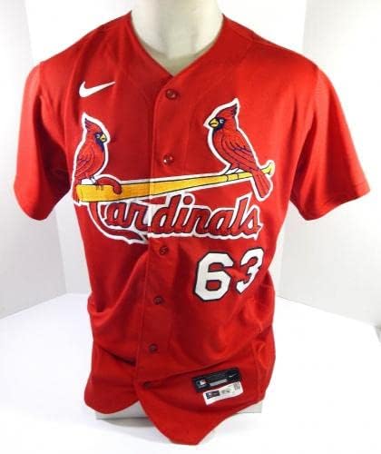 2021 St. Louis Cardinals Edmundo Sosa 63 Jogo emitido POS Usado Red Jersey 46t 1 - Jogo usado MLB Jerseys