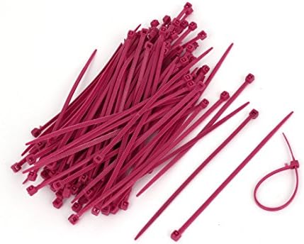 Uxcell Plastic Cable Wire Marker lanche as correias de amaranto, 4 polegadas, 100 pcs
