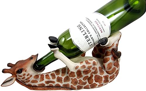 Ebros safari altos bebidas com sede de girafa longa girafa garrafa de vinhos caddy estatueta em casa cozinha festa hospedagem