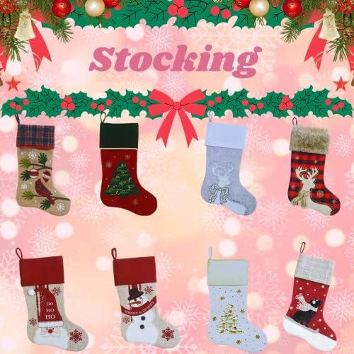 Confortável Hora 11 Snowflake de poliéster meia para decoração de Natal, conjunto de 2, Red e cinza, coleção de férias de inverno