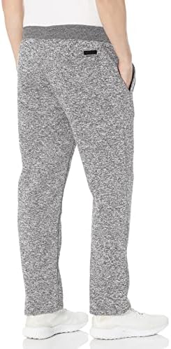 WT02 Men's Open Bottom Fleece Casual Sweats, Marled Gray, X-Large